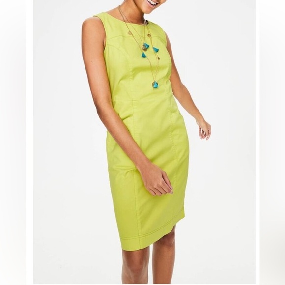 Boden Yellow Tamara Stretch Cotton Sleeveless Dress| size 2p - Picture 8 of 9